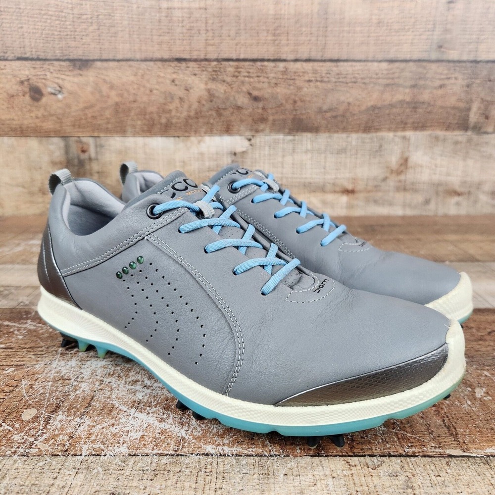 Ecco Biom G2 Free Golf Women's US 10 EU 41 Yak Leather Gray Silver Spike Shoes